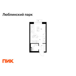 Планировка студии(квартира) площадью 19.8 квадратных метров в ЖК “ЖК Люблинский парк”