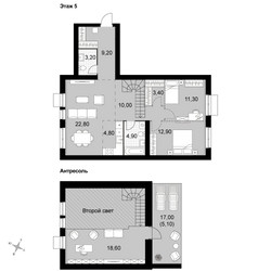 Планировка 4+ комнатной(квартира) площадью 106.2 квадратных метров в ЖК “Апрелевка Клаб”