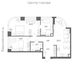 Планировка двухкомнатной(квартира) площадью 83.7 квадратных метров в ЖК “ЖК СТОУН Блик”