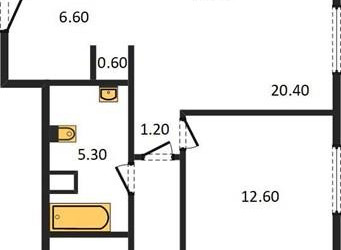 Планировка двухкомнатной(квартира) площадью 85.2 квадратных метров в ЖК “ЖК SHIFT (Шифт)”