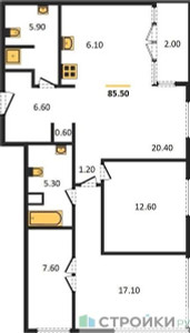 Планировка квартиры, ID 431746
