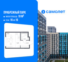 Планировка студии(квартира) площадью 22.81 квадратных метров в “ЖК Прибрежный Парк”