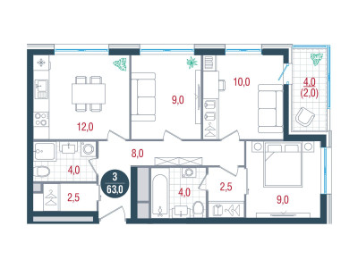 Планировка квартиры, ID 430966