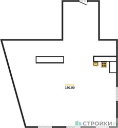 Планировка двухкомнатной(квартира) площадью 129.8 квадратных метров в ЖК “ЖК Лайм”