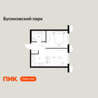 Планировка однокомнатной(квартира) площадью 36.3 квадратных метров в “ЖК Бусиновский парк”