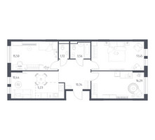 Планировка трехкомнатной(квартира) площадью 80.53 квадратных метров в “ЖК Остафьево”