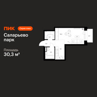 Планировка студии(квартира) площадью 30.3 квадратных метров в “ЖК Саларьево парк”