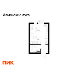 Планировка студии(квартира) площадью 23.6 квадратных метров в ЖК “ЖК Ильинские луга”