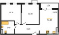 Планировка двухкомнатной(квартира) площадью 54.2 квадратных метров в “ЖК Южные сады”