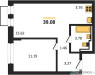 Планировка квартиры Однокомнатная (Квартиры)39.08