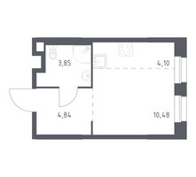Планировка студии(квартира) площадью 23.27 квадратных метров в “ЖК ЭкоБунино (Южное Бунино)”