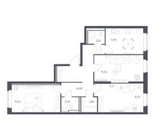 Планировка трехкомнатной(квартира) площадью 81.95 квадратных метров в “ЖК Большое Путилково”