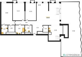 Планировка трехкомнатной(квартира) площадью 142.6 квадратных метров в “ЖК Союз (СВАО)”