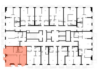 Планировка двухкомнатной(квартира) площадью 55.2 квадратных метров в ЖК “ЖК 2-й Иртышский”