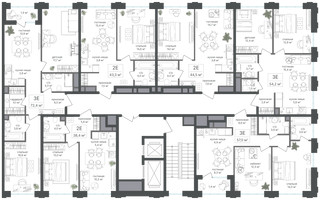 Планировка трехкомнатной(квартира) площадью 57 квадратных метров в “ЖК Михалковский”