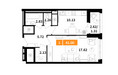 Планировка однокомнатной(квартира) площадью 41 квадратных метров в “ЖК Планерный Квартал”