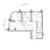 Планировка трехкомнатной(квартира) площадью 80.28 квадратных метров в “ЖК Преображенская Площадь”