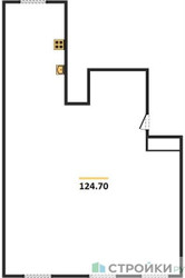 Планировка трехкомнатной(квартира) площадью 124.7 квадратных метров в ЖК “ЖК Лайм”