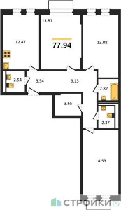 Планировка квартиры, ID 463424