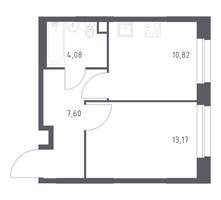 Планировка однокомнатной(квартира) площадью 35.67 квадратных метров в “ЖК ЭкоБунино (Южное Бунино)”
