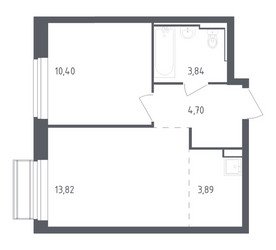 Планировка однокомнатной(квартира) площадью 36.65 квадратных метров в ЖК “ЖК Рублевский Квартал”