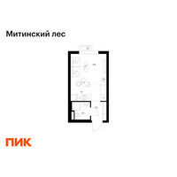 Планировка студии(квартира) площадью 20.1 квадратных метров в “ЖК Митинский лес”