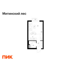 Планировка студии(квартира) площадью 20.1 квадратных метров в ЖК “ЖК Митинский лес”