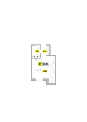 Планировка студии(квартира) площадью 30.94 квадратных метров в ЖК “ЖК Радость (Радумля Парк)”