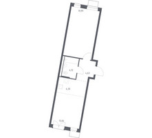 Планировка однокомнатной(квартира) площадью 48.1 квадратных метров в “ЖК Квартал Западный”