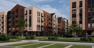 Планировка однокомнатной(квартира) площадью 33.6 квадратных метров в ЖК “Апрелевка Клаб”