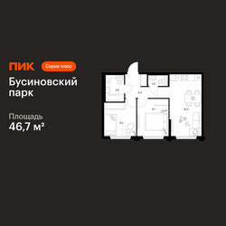 Планировка двухкомнатной(квартира) площадью 46.7 квадратных метров в ЖК “ЖК Бусиновский парк”
