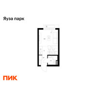Планировка студии(квартира) площадью 19.9 квадратных метров в “ЖК Яуза Парк (Мытищи)”