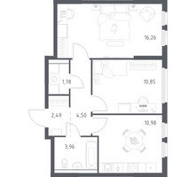 Планировка двухкомнатной(квартира) площадью 50.82 квадратных метров в “ЖК Пригород Лесное”