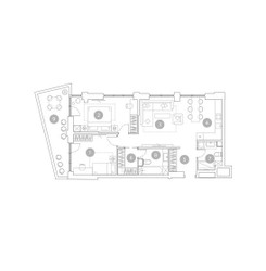 Планировка трехкомнатной(квартира) площадью 85.8 квадратных метров в ЖК “ЖК ВЭРИ на Миклухо-Маклая”