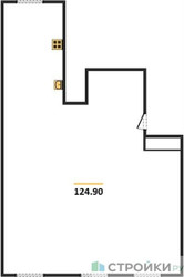 Планировка трехкомнатной(квартира) площадью 124.9 квадратных метров в ЖК “ЖК Лайм”