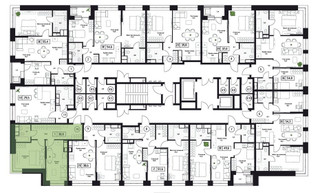 Планировка однокомнатной(квартира) площадью 38.8 квадратных метров в “ЖК Пушкино Град”
