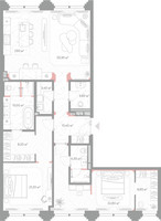 Планировка двухкомнатной(квартира) площадью 129.9 квадратных метров в “ЖК Николь”