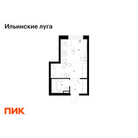 Планировка студии(квартира) площадью 24.5 квадратных метров в “ЖК Ильинские луга”
