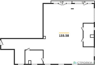 Планировка трехкомнатной(квартира) площадью 133.6 квадратных метров в ЖК “ЖК Досфлота 10”