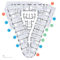 Планировка трехкомнатной(квартира) площадью 63.3 квадратных метров в “ЖК Родина Переделкино”