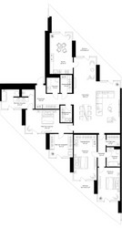 Планировка трехкомнатной(квартира) площадью 236.7 квадратных метров в ЖК “Клубный дом Опус”