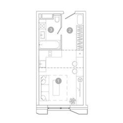Планировка студии(квартира) площадью 28.4 квадратных метров в ЖК “ЖК УНО Соколиная гора”