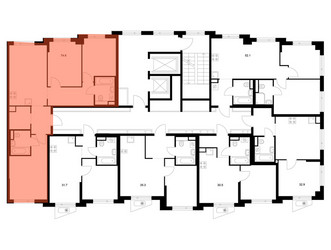 Планировка трехкомнатной(квартира) площадью 74.6 квадратных метров в ЖК “ЖК Онежский вал”
