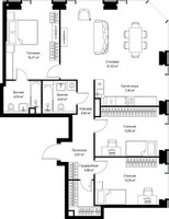 Планировка трехкомнатной(квартира) площадью 105.4 квадратных метров в “Мультиквартал СИТИДЗЕН”