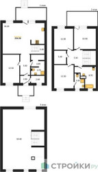 Планировка 4+ комнатной(квартира) площадью 224.2 квадратных метров в ЖК “ЖК Мечта”