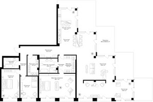 Планировка трехкомнатной(квартира) площадью 266.7 квадратных метров в “Клубный дом Опус”