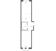 Планировка однокомнатной(квартира) площадью 44.42 квадратных метров в “ЖК Рублевский Квартал”