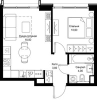 Планировка однокомнатной(квартира) площадью 36.9 квадратных метров в “Мультиквартал СИТИДЗЕН”