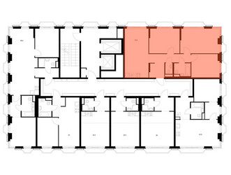 Планировка трехкомнатной(квартира) площадью 73.5 квадратных метров в ЖК “ЖК 2-й Иртышский”