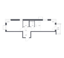 Планировка однокомнатной(квартира) площадью 47.42 квадратных метров в “ЖК Квартал Западный”